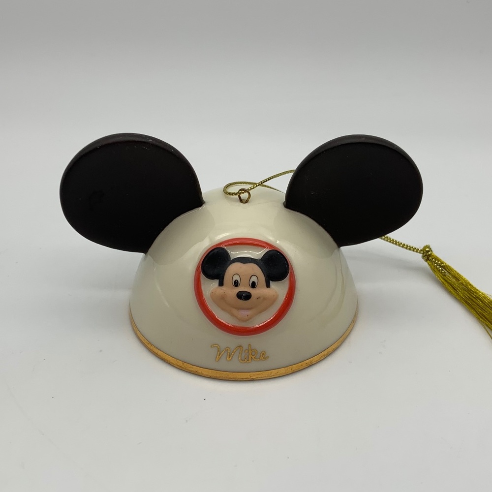 Disney Lenox Mickey Mouse Ears Hat 'Mike' Personalized Christmas Ornament